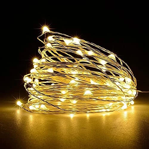 Offerta a tempo: Jsdoin Lucine Led Decorative a Batteria,5M 50 LED Filo Luci Natale Led, Fairy Lights, Lucine Decorative per Camera Natale Interni e Esterni,Casa, Feste, Matrimonio (Bianco caldo, 1 Pcs 5m50leds) - 0.00% da 7.99 € a 7.99 €