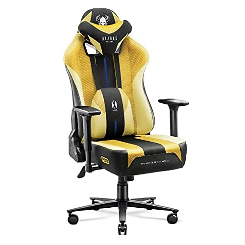 Offre limitee: Diablo Chaise de Gaming en Tissu X-Player 2.0 - Assise Large - Chaise de Jeu avec accoudoirs 3D - Coussin Lombaire - Fonction Bascule - Chaise de Bureau 160 kg - Chaise de Jeu Ergonomique - King (XL) de 349.99 EUR a 199.49 EUR (economie 43%)