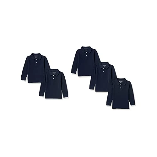 Limited-time offer: Amazon Essentials Boys' Long-Sleeve Pique Polo Shirts, Pack of 5, Navy, 9 Years from 25.89 GBP to 25.89 GBP (save 0%)