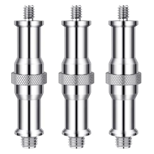 Offerta a tempo: Neewer 3 Pezzi Standard da 1/4 a 3/8 Pollice Convertitore Maschio in Metallo Adattatore Vite Filettata Perno per Supporto Luce da Studio, Adattatore Hotshoe/Coldshoe, Testa a Sfera ecc, Trigger - ST23 - 10% da 16.56 € a 14.89 €