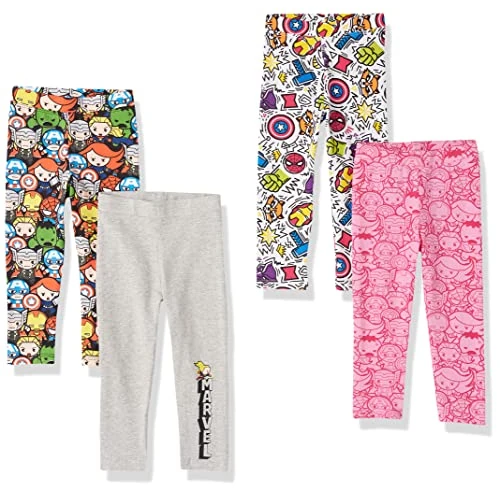Offerta a tempo: Amazon Essentials Disney | Marvel | Star Wars | Frozen | Princess Leggings Bambine e ragazze, Pacco da 4, Marvel Captain America, 3 anni - 0.00% da 19.61 € a 19.61 €