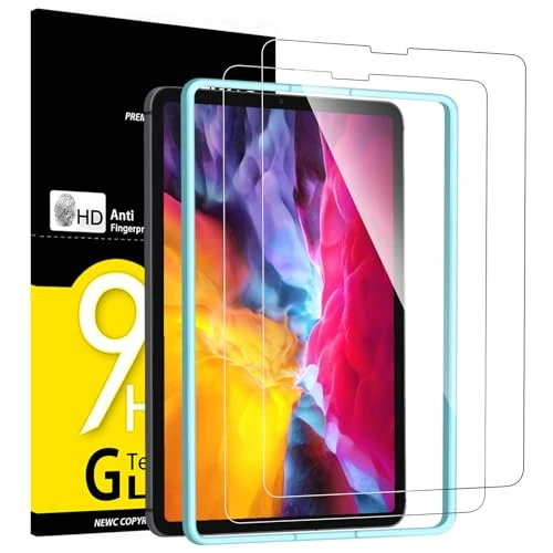 NEW'C 2 Piezas, Protector Pantalla para iPad Air 5.ª/4.ª Gen (2022/2020) 10,9 Pulgadas, iPad Pro 11 Pulgadas (2022/2021/2020/2018, 4ª/3ª/2ª/1ªgen), Antiarañazos, Cristal Templado Ultra Resistente