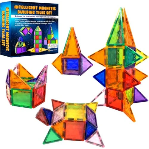 Offerta a tempo: Gioco di Blocchi di Costruzione Magnetici – Blocchi Magnetici Educativi STEM per Bambini, Apprendimento Prescolare Sensoriale Montessori Giocattoli Magnetici per Bambini e Bambine 3+ Anni – 37 Pezzi - 14% da 20.99 € a 17.99 €