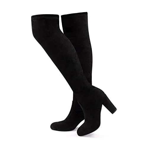 Offerta a tempo: Stivali Alti sopra Ginocchio Stivali Overknee Donna Lunghi Invernali Elastico Tacco Knee High Boots Alto Equitazione 9.5 Cm F Nero 41 - 0.00% da 37.05 € a 37.05 €