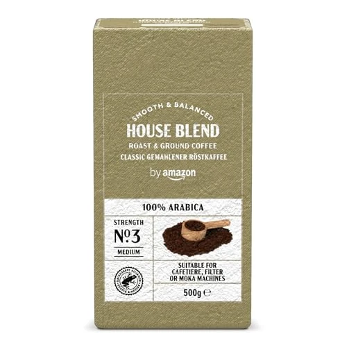 Offre limitee: by Amazon Coffee Classic 100% Arabica, Café Torréfié Moulu, Torréfaction Moyenne, 500g (1 Paquet de 500g) – Certifié Rainforest Alliance de 7.66 EUR a 5.74 EUR (economie 25%)