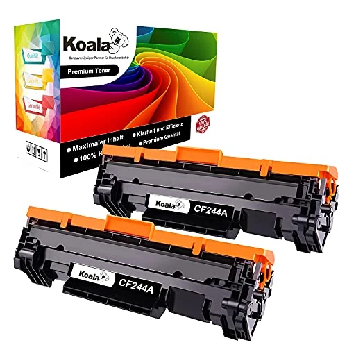 Koala Zamienny wkład z tonerem HP 44A CF244A do drukarki HP LaserJet Pro MFP M28A M28W, M15A M15 W (czarny, 2 sztuki)