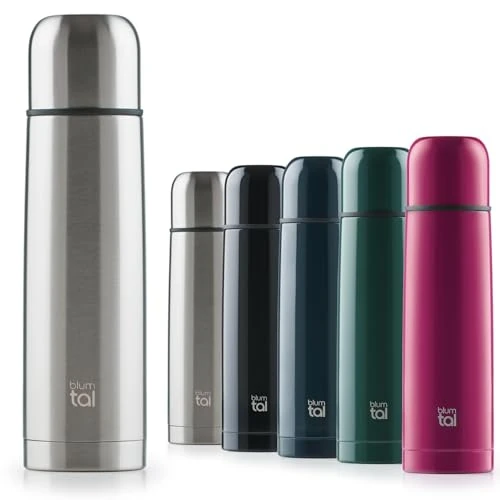 Limited offer: Blumtal Thermo Bottle Eifel - 12 Hours Thermal Insulation, Stainless Steel, Leak-Proof, Vacuum Insulated Flask for Hot Drink - Dark Ocean Blue, 700 ml from 26.99 EUR to 17.99 EUR (save 33%)