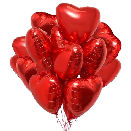 Offerta a tempo: 25 Palloncini a Forma di Cuore Rossi ad Elio o Aria per Decorazione Romantica, San Valentino, Anniversario Matrimonio e Fidanzamento - 0.00% da 8.99 € a 8.99 €