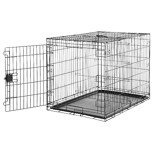 Limited-time offer: Amazon Basics XL Metal Dog Crate/Cage with Tray, Durable, Foldable Dog Cage with Single Door, 106.7 x 71.1 x 76.2 cm (L x W x H), Extra Large (42"), Black from 49.99 £ to 42.49 £ (save 15%)