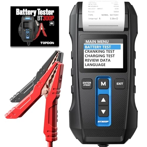 Tester Batteria per AutoTOPDON BT300P, 12V 24V Tester Batteria Con Stampante Analizzatore Professionale Della Batteria Dell'automobile Per Le Batterie 100-2000CCA