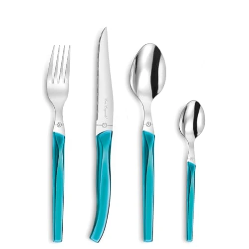 Lou Laguiole - Rising Sun 24-Piece Cutlery Set, Turquoise