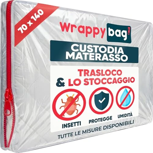 Tijdelijke aanbieding: WRAPPYBAG® - Beschermende Plastic Matras Bekleding - Beschikbaar in 5 verschillende Maten - Waterdichte & Scheurbestendige Opbergzak - Voor Verhuizingen, Opslag & Vervoer - Waterproof Hoes (70 x 140) van 14.90 € naar 14.90 € (0.00% 