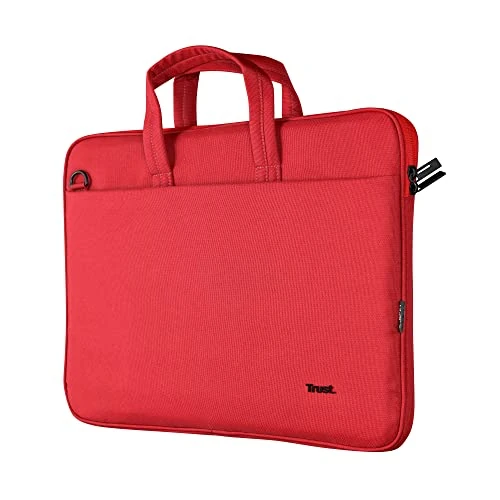 Zeitlich begrenztes Angebot: Trust Bologna Slim Laptop Eco Tasche bis 16 Zoll aus Recyceltem Kunststoff, mit Schultergurt, Nachhaltige Umhängetasche für Reisen, Business, Büro, Schule - Rot von 22.99 € auf 14.99 € (35% Rabatt)