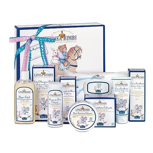 Offerta a tempo: Helan, Linea Bimbi - Dolce Benvenuto Set Neonato con Shampoo Bagnoschiuma 250ml, Amido di Riso Bagnetto 75gr, Salviette 60Pz, Crema Cambio Pannolino 100gr, Crema 100ml - 0.00% da 54.50 € a 54.50 €