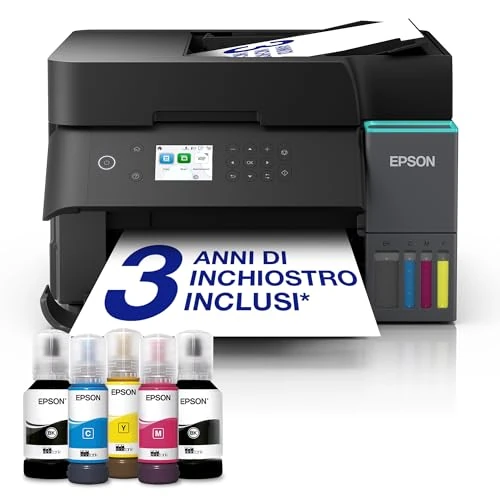 Epson EcoTank ET-4800 Stampante multifunzione A4, Serbatoi Ricaricabili Alta Capacità, set flaconi inclusi pari a 4500pag B/N 7500pag Colore, display LDC 3.7cm