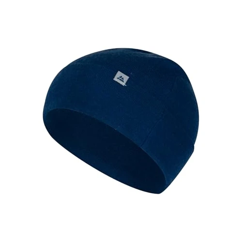 DANISH ENDURANCE Gorro de Lana Merino Ligera, Mezcla Técnica de Merino Deportiva, para Hombres y Mujeres, Azul Oscuro, One Size