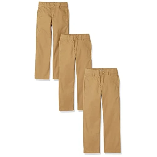 Zeitlich begrenztes Angebot: Amazon Essentials Kleinkind Jungen Uniform Straight-Fit Flat-Front Chino Khaki Pants 3er-Pack Dunkles Khakibraun, 3T von 33.49 € auf 33.49 € (0.00% Rabatt)