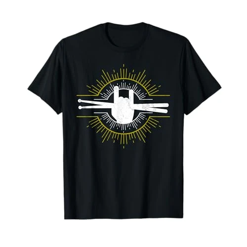 Offerta a tempo: Maglietta con batterista, con bacchette, musica rock & roll, idea regalo Maglietta - 15% da 17.90 € a 15.22 €