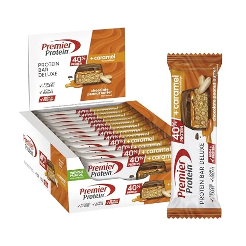 Offre limitée : Premier Protein - Protein Bar Deluxe 40% - Chocolate Peanut Butter - 12x50g - faible en sucres – pauvre en glucides – sans huile de palme de 18.99 € à 18.99 € (0.00% de remise)
