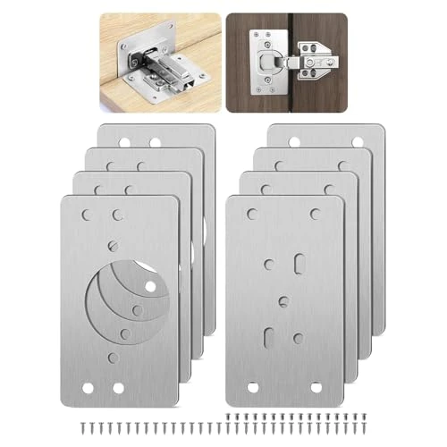 Offerta a tempo: 8 Pezzi Piastra di Riparazione Della Cerniere, Piastra di Installazione con 48 Viti 5 x 9 cm Kit di Riparazione Piastra di Fissaggio per Porte di Armadi, Mobili in Legno - 0.00% da 9.98 € a 9.98 €