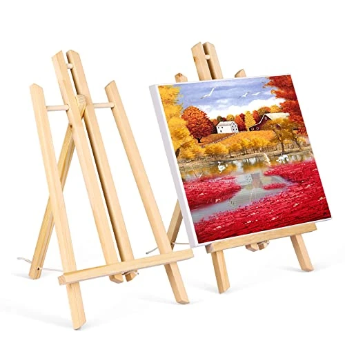 Zeitlich begrenztes Angebot: Viesap staffeleien, 2 Stück Holzstaffelei, 40cm Bild Ständer Aus Vollholz, Display-/ Tischstaffelei, klappbar und platzsparend, Deko-Ständer, Staffelei Kinder, für Gemälde, Kinder Kunst & Handwerk. von 13.49 € auf 13.49 € (0.0