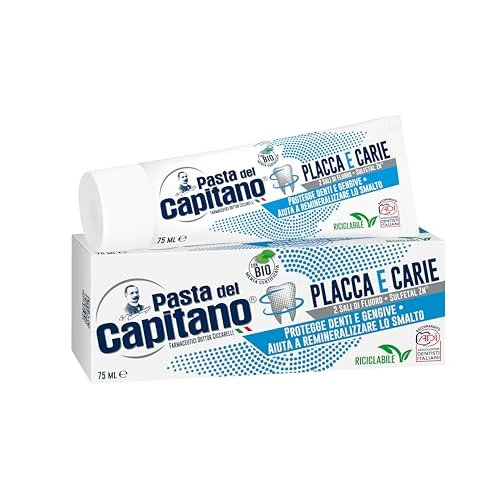 KUTYUUT Pasta del Capitano, Dentifricio Placca e Carie Bio, Garantisce una Pulizia Profonda, Protegge Denti e Gengive, Soluzione Ideale contro Placca e Carie, 100% Made in Italy, Tubetto da 75 ml