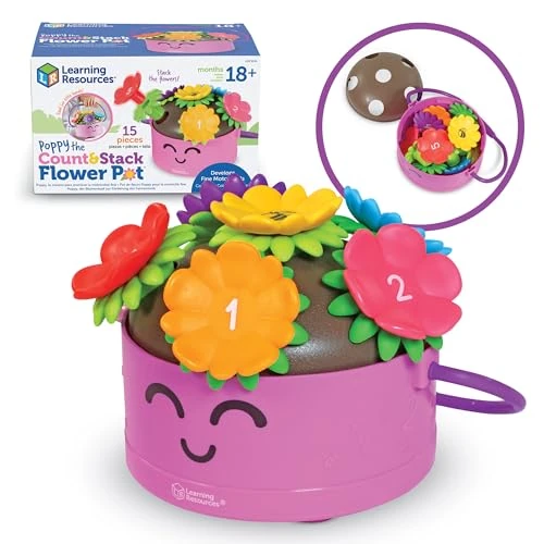 Offerta a tempo: Learning Resources Poppy il vaso di fiori Conta & Impila, 15 pezzi, Giocattoli per la motricità fine per l’età prescolare, Cesto pasquale per i più piccoli, 18 mesi +, Multi, LER9134 - 0.00% da 19.14 € a 19.14 €