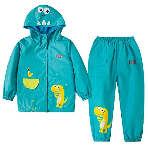 Offerta a tempo: LZH Boys Raincoat Bambini Bambini impermeabili con cappuccio Girls, Pantaloni Giacca Vestito leggero 2 pezzi Set di pezzi, dimensioni unisex 90/1-2 anni, Blu - 5% da 39.99 € a 37.99 €