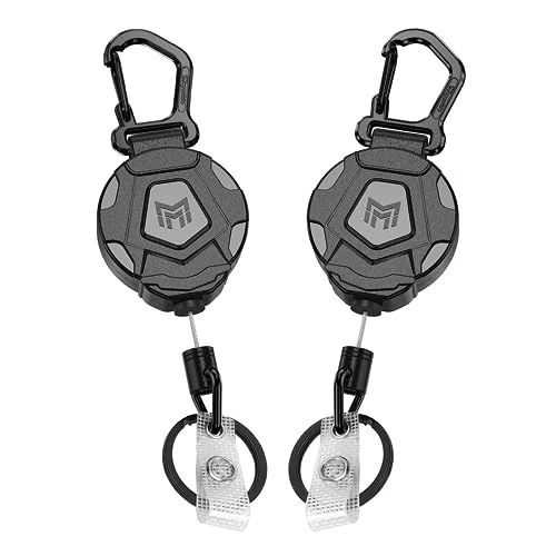 Limited-time offer: MNGARISTA Retractable Keychain,Heavy Duty Carabiner Badge Holder Clips, Tactical ID Badge Reel with 80cm Retractable Steel Cord for Key Ring ID Card, 226 Grams-2 Pack from 15.97 £ to 15.97 £ (save 0.00%)