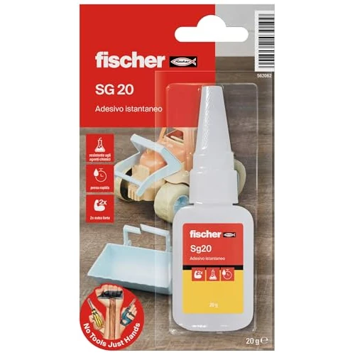 Offerta a tempo: Fischer Adesivo Istantaneo SG 20 gr, Cianoacrilato, Super Colla Ultrarapida Attaccatutto - Non si Occlude la Punta - per Gomma, Plastica, Pelle, Legno, Ceramica - 0.00% da 14.05 € a 14.05 €
