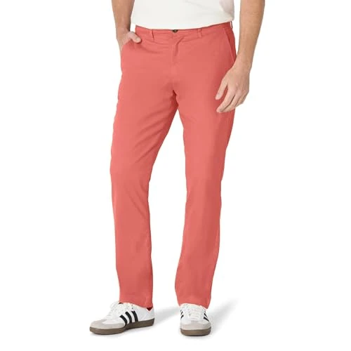 Limited-time offer: Amazon Essentials Men's Athletic Fit Casual Stretch Chino Work Trousers (Available in Big & Tall), Raspberry Red, 35W / 34L from 16.81 £ to 16.81 £ (save 0.00%)