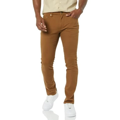 Amazon Essentials Męskie dżinsy ze stretchem Skinny-Fit, ciemny khaki brąz, 32 szer. x 28 dł