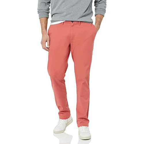 Offerta a tempo: Amazon Essentials Pantaloni Chino Casual Elasticizzati, vestibilità Skinny Uomo, Rosso Lampone, 30W / 29L - 0.00% da 17.90 € a 17.90 €