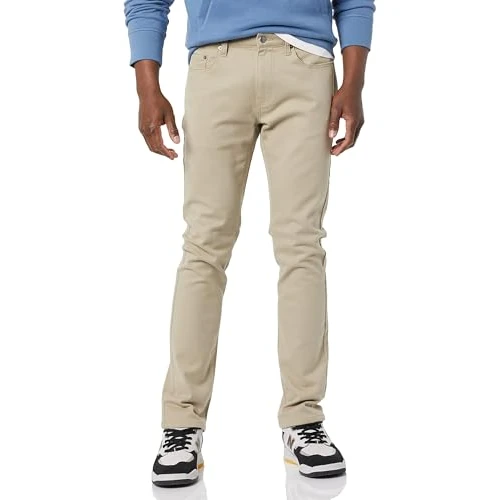 Offerta a tempo: Amazon Essentials Jeans Elasticizzati Skinny - Colori Fuori Produzione Uomo, Marrone Kaki Chiaro, 29W / 30L - 29% da 28.10 € a 19.90 €