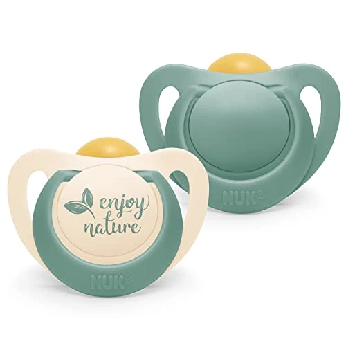 Offerta a tempo: Nuk Ciuccio per Bambini, 6-18 Mesi, Succhietti di Gomma Sostenibili, Oltre Il 98% di Materie Prime Naturali, Verde Eucalipto, 2 Pezzi - 0.00% da 12.99 € a 12.99 €