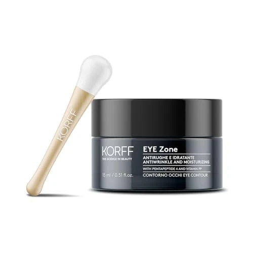 Korff Eye Zone Contour yeux sacs, lunettes et lunettes avec acide hyaluronique et vitamine PP, Anti-rides et Hydratant, 15 ml