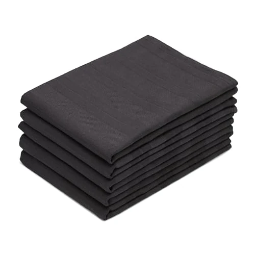 Offerta a tempo: ZOLLNER 5 strofinacci in cotone - 50x70 cm - canovacci da cucina a righe grigio scuro - assorbenti e robusti - lavabili a 60°C - qualità gastsronomica - Certificato OEKO TEX (R) - 0.00% da 19.99 € a 19.99 €