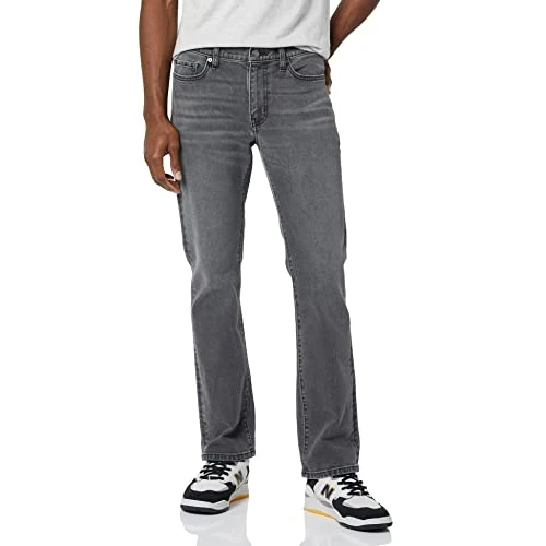 Limited-time offer: Amazon Essentials Men's Jeans, Slim Fit Stretch, Bootcut - Discontinued Colours, Washed Grey, 35W / 32L from 12.76 GBP to 12.76 GBP (save 0%)