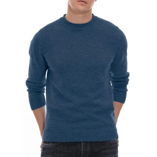 Oferta ograniczona: Hisir Męski sweter z dzianiny, okrągły dekolt, wygodny i miękki, ciepły sweter zimowy dla mężczyzn, męski sweter basic z długimi rękawami z 74.87 EUR na 74.87 EUR (znizka 0%)