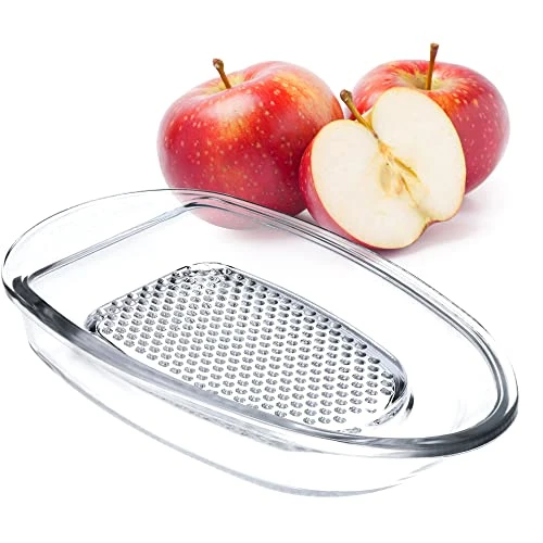 Offre limitée : KADAX Râpe à Pomme en Verre, l'Accessoire Idéal pour Préparer de Délicieuses Purées de Fruits ou de Légumes pour Bébés, Outil de Cuisine Ovale (22 cm) de 16.29 € à 13.99 € (14% de remise)