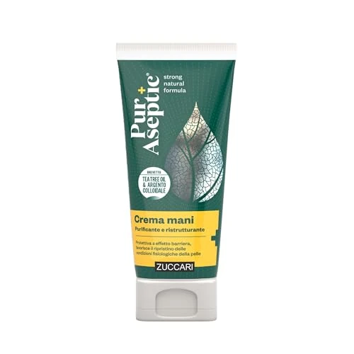 Offerta a tempo: Zuccari PurAseptic Crema Mani Purificante e Ristrutturante, Tubo da 75ml, Con Silver Tea Tree Oil, Urea, Pantenolo e Allantoina, Protezione e Idratazione per Mani e Unghie - 35% da 13.90 € a 9.00 €