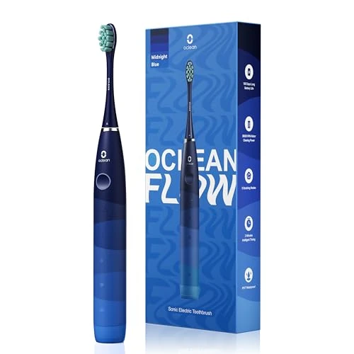 Offerta a tempo: Oclean Flow Spazzolino Elettrico Sonico, Spazzolino da Denti Ricaricabile, 180 Giorni di Durata della Batteria, 5 Modalità, Spazzolino Elettrico Impermeabile IPX7, Testina Dupont, 2 Minuti Timer(blu) - 0.00% da 31.17 € a 31.17 €