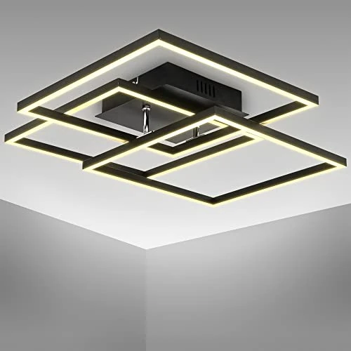 Offre limitée : B.K.Licht I Plafonnier LED moderne 40 Watt I lampe de salon | 3000 K blanc chaud I LED-Frame finition noire de 89.99 € à 89.99 € (0.00% de remise)