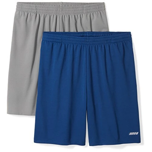 Limited-time offer: Amazon Essentials Men's Athletic Basketball Gym, Performance Tech Loose-Fit Training Shorts, Pack of 2, Grey/Navy, 4XL Plus from 13.30 £ to 13.30 £ (save 0.00%)