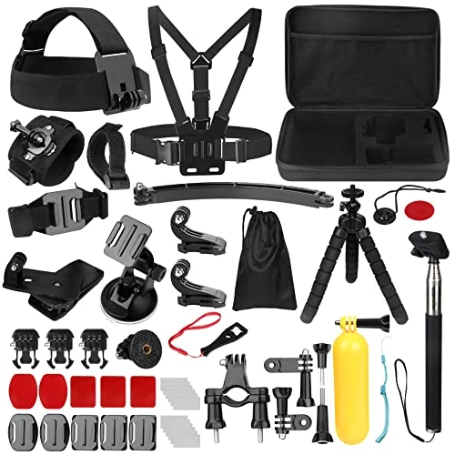 Offerta a tempo: Kit Accessori per Action Cam, Bonvvie 50-in-1 Kit Accessori per Fotocamere Sportive Hero 13 12 11 10 9 8 7, Max/Fusion, SJ6000 SJ5000, Insta360, DJI Osmo Action, Campark, SJCAM, REMALI - 0.00% da 33.99 € a 33.99 €