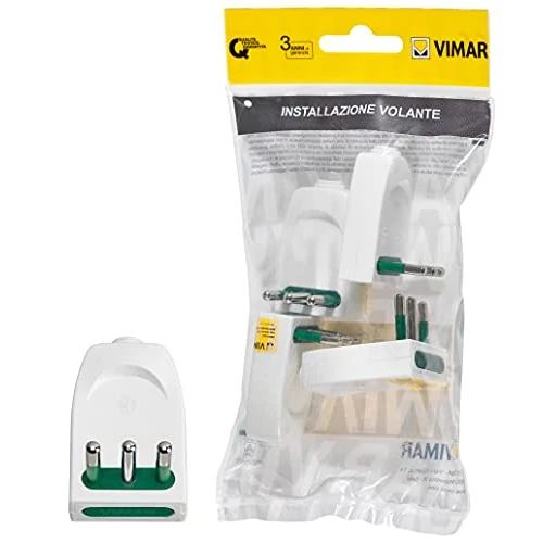 Offerta a tempo: Vimar FP00203.B Spina piccola SICURY 2P+T 10 A 250 V~ 4 pezzi, spinotti orientabili in linea o a squadra, standard italiano tipo S11-SPB11 - 0.00% da 6.05 € a 6.05 €