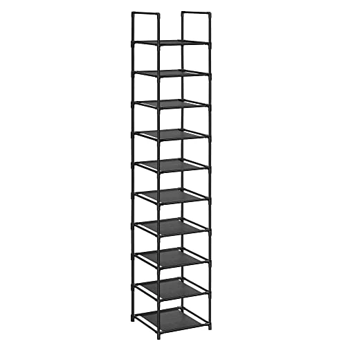 Offre limitée : SONGMICS Étagère Chaussure à 10 Niveaux, Range-Chaussure, Porte-Chaussure, Meuble de Rangement, 33 x 33 x 173 cm, Cadre en Métal, en Tissu Non-tissé, pour Entrée, Chambre, Noir LSR110B02 de 30.99 € à 16.14 € (48% de remise)