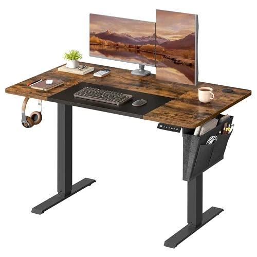 Offerta a tempo: SONGMICS Scrivania Regolabile in Altezza Elettrica, 120 x 60 cm, Scrivania Elettrica, Tavolo con Memoria per 4 Altezze, Porta USB-C, Marrone Vintage e Nero Opaco LSD015X01 - 15% da 99.99 € a 84.99 €