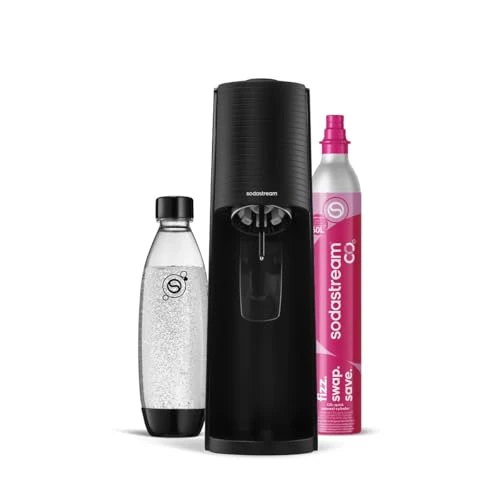 Oferta limitada: El gasificador de agua SodaStream Terra negro incluye un cilindro de CO₂ para preparar hasta 60 litros de agua con gas, además de una botella de 1 litro apta para el lavavajillas de 89.90 € a 69.90 € (ahorro 22%)