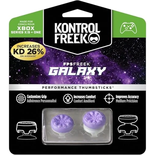 KontrolFreek FPS Freek Galaxy Purple for Xbox One and Xbox Series X Controller | 2 Performance Thumbsticks | 1 High-Rise, 1 Mid-Rise | Purple …